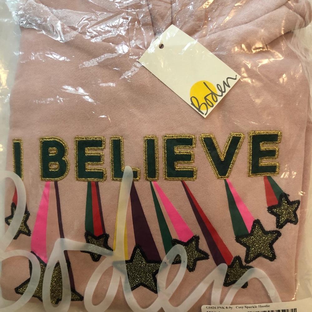 SOLD NWT Mini Boden Cosy Sparkle Hoodie 8-9Y - Picture 4 of 4